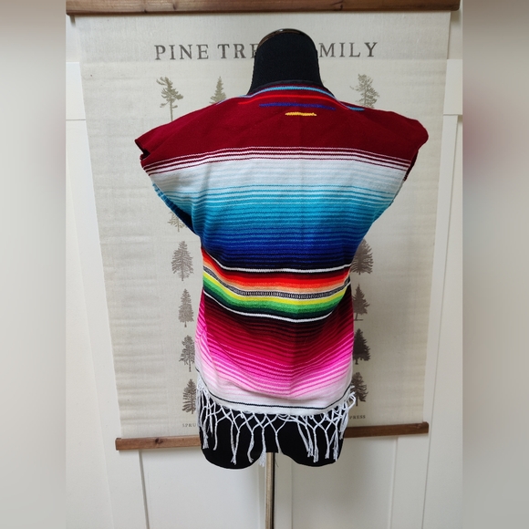 Handmade Mexican Poncho Vest - Small - Picture 5 of 8